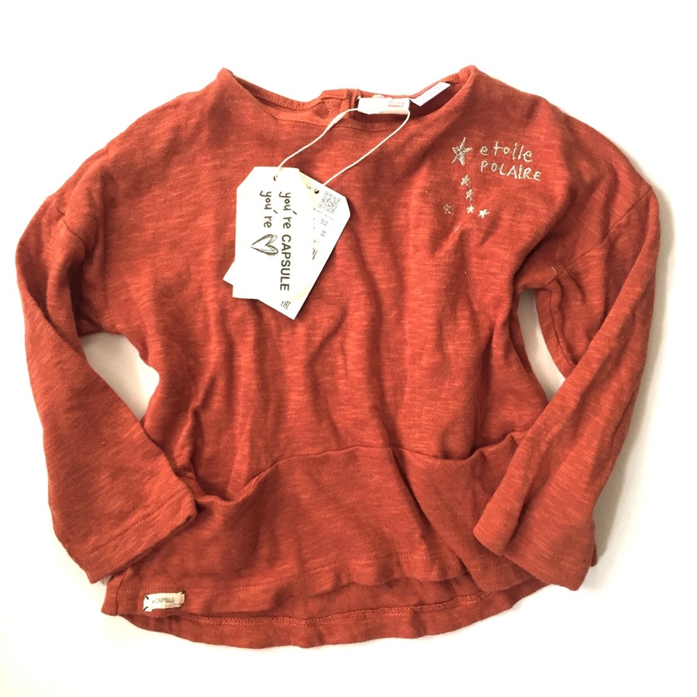 Zara • NWT soft cotton long sleeve shirt 18-24m